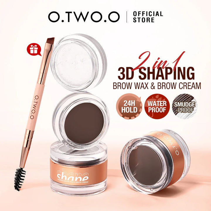 O.TWO.O Fluff Shaping Brow Wax & Brow Cream Rose Gold