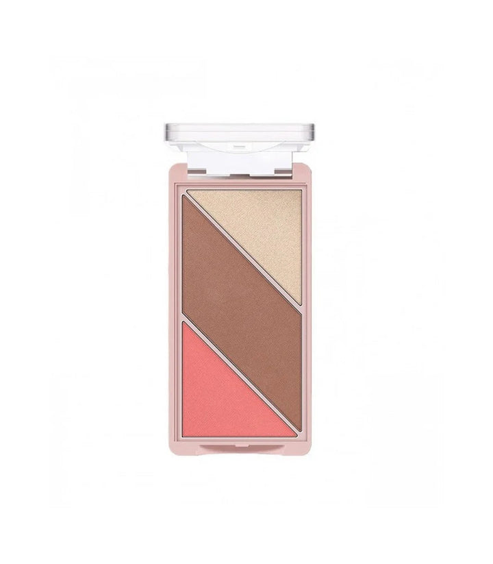 O.TWO.O 3 IN 1 blush, highlighter and contour palette Rose Gold