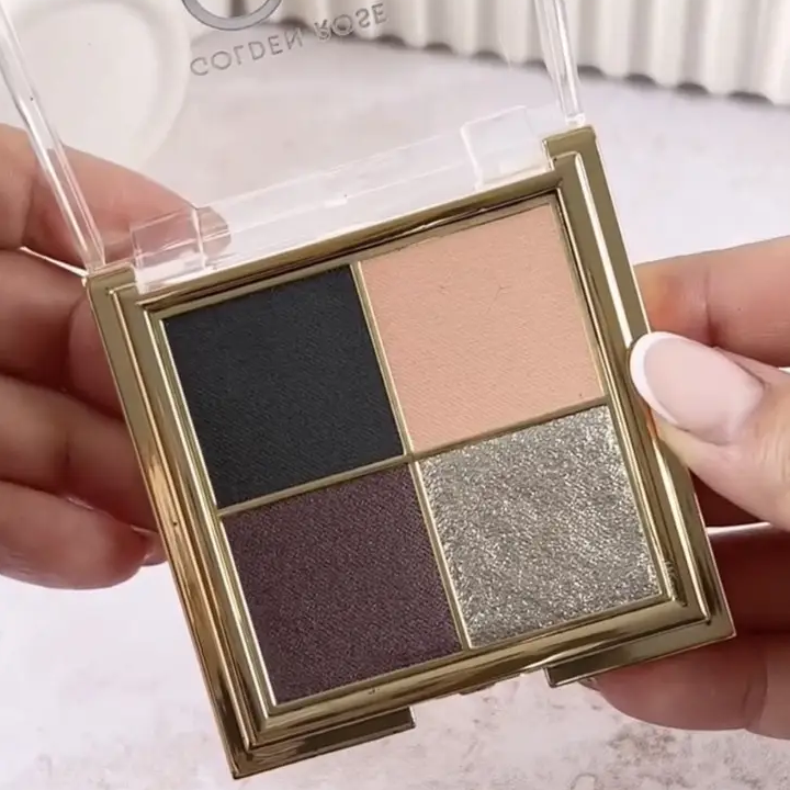 Golden Rose Quattro Eyeshadow Palette - 01 Midnight Kiss Rose Gold