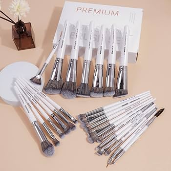 MAANGE Professional Makeup Brush Set 25 pics white Rose Gold