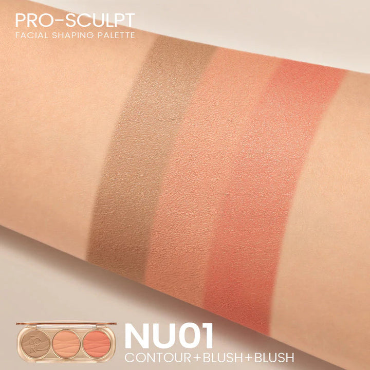 Fucallure 3in1 Highlight & Blusher  (Shades) Rose Gold