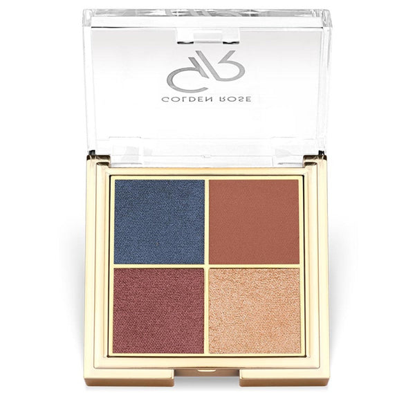 Golden Rose Quattro Eyeshadow Palette - 03 Blue Charm Rose Gold