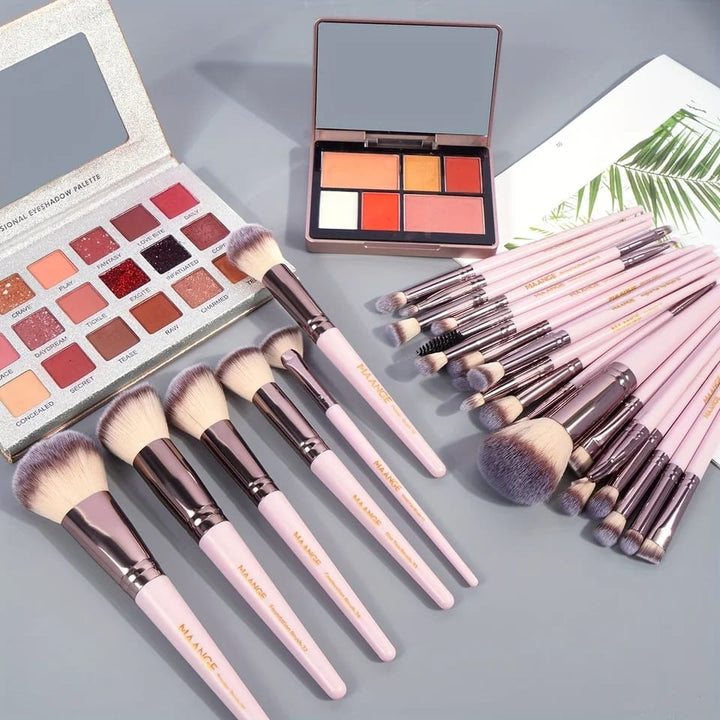 MAANGE Professional Makeup Brush Set 30 pics Pink Coffee Rose Gold