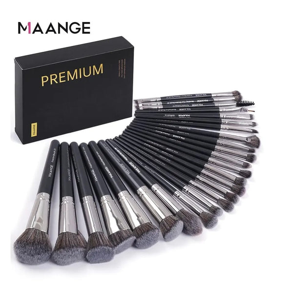 MAANGE Professional Makeup Brush Set 25 pics Black. Rose Gold