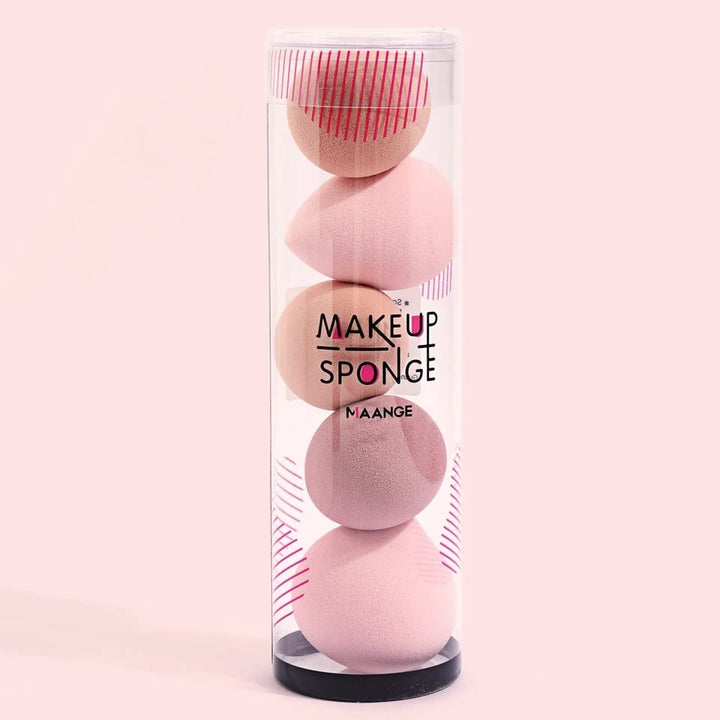 5 blender Beauty Sponge with container Rose Gold