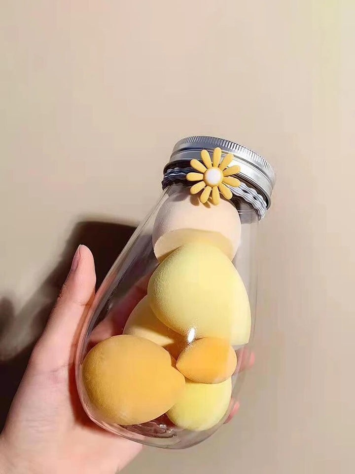 6 blender Beauty Sponge with container Rose Gold