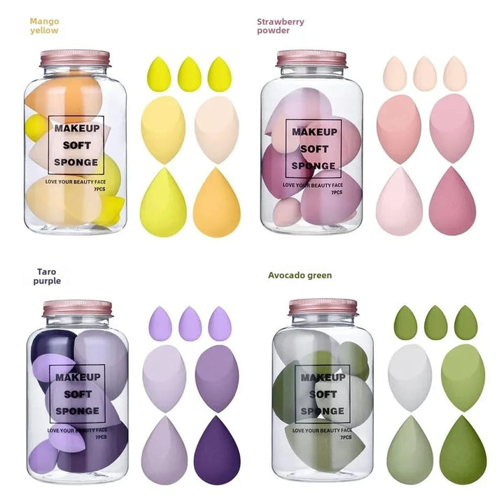 Makeup Sponge, 7 Pcs Beauty Sponge Rose Gold