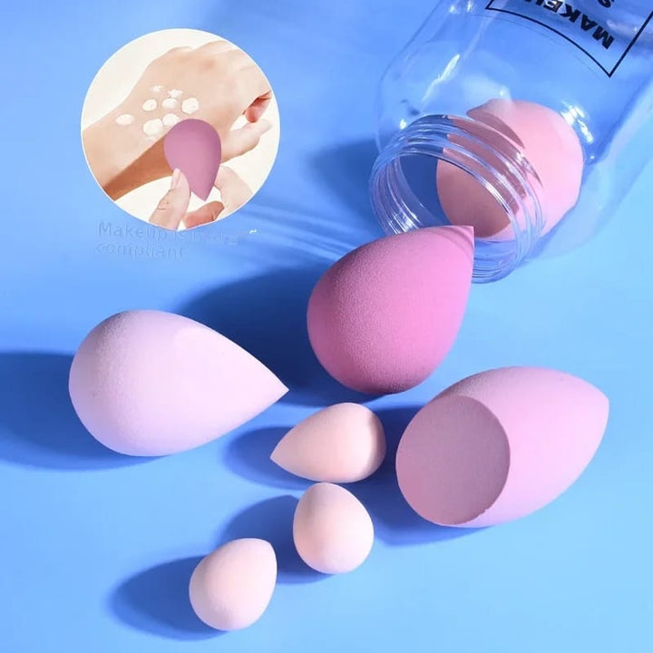 6 blender Beauty Sponge with container Rose Gold