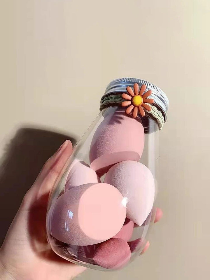6 blender Beauty Sponge with container Rose Gold