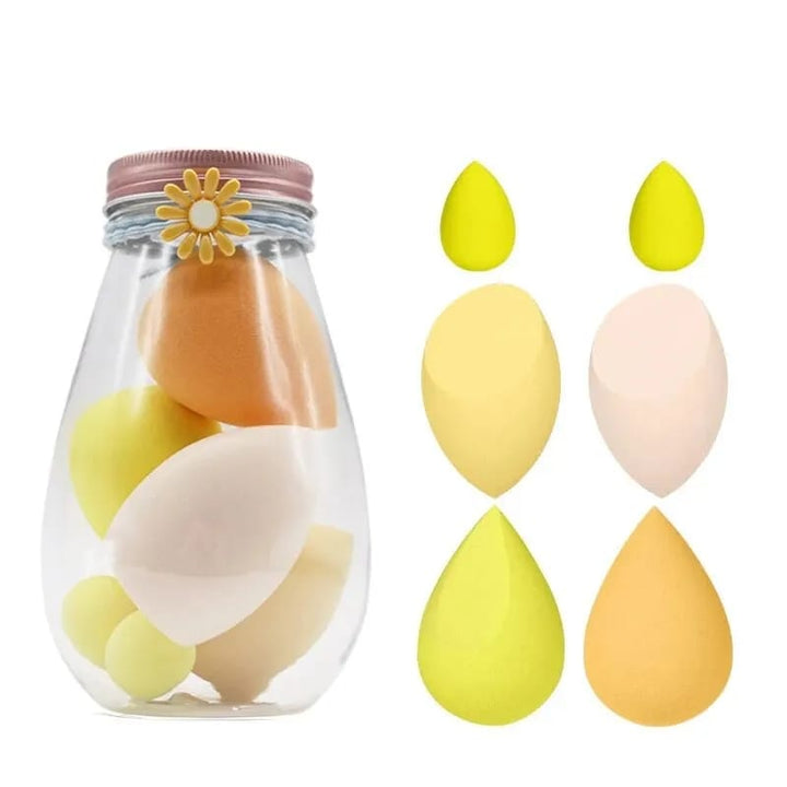 6 blender Beauty Sponge with container Rose Gold