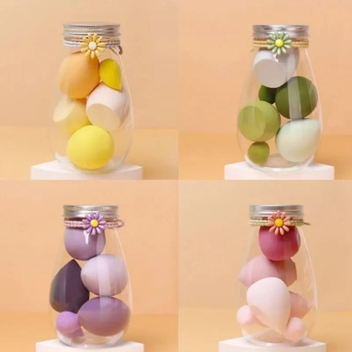 6 blender Beauty Sponge with container Rose Gold