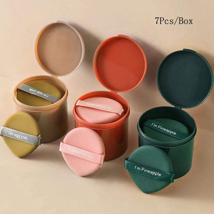 7pcs/box Powder Puff Makeup Tools Rose Gold