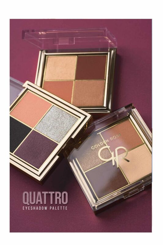 Golden Rose Quattro Eyeshadow Palette - 01 Midnight Kiss Rose Gold