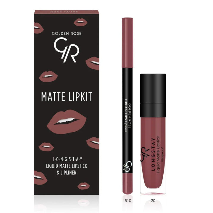 Golden Rose Matte Lip Kit (Various Shades) Rose Gold