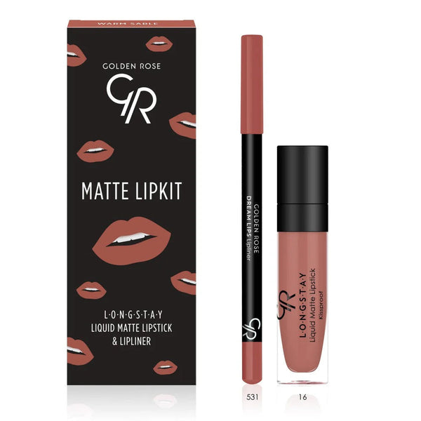 Golden Rose Matte Lip Kit (Various Shades) Rose Gold