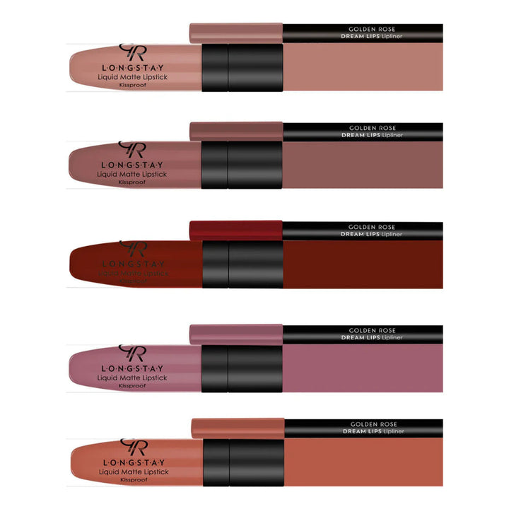 Golden Rose Matte Lip Kit (Various Shades) Rose Gold