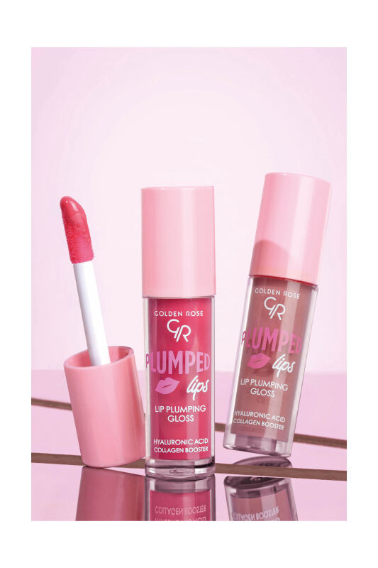 Golden Rose Plumped Lips Lip Plumping Gloss Rose Gold