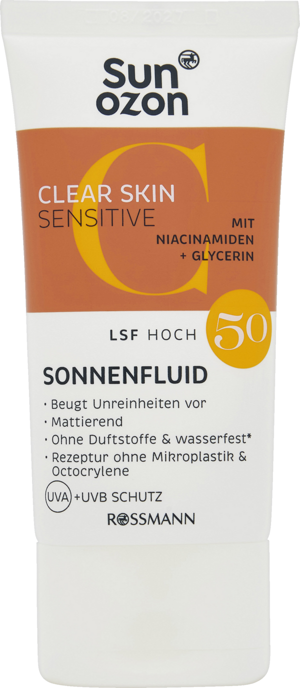sun ozon Clear Skin Sensitive Sun Fluid SPF50 Rose Gold